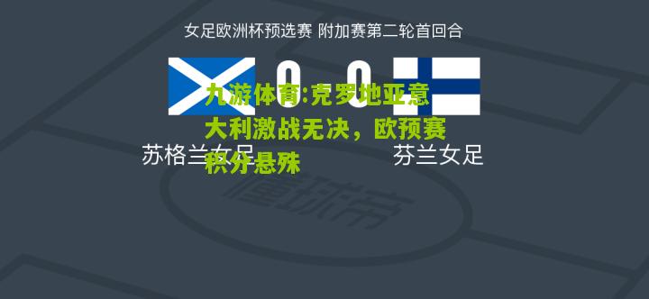 克罗地亚意大利激战无决，欧预赛积分悬殊